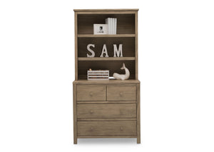 Delta Children Rustic Driftwood (112) Cambridge Bookcase/Hutch, front view, b3b 6-Cambridge Bookcase/Hutch