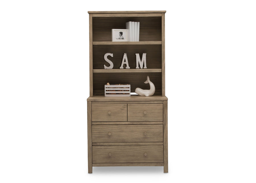 Delta Children Rustic Driftwood (112) Cambridge Bookcase/Hutch, front view, b3b 6-Cambridge Bookcase/Hutch