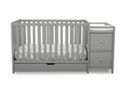 Delta Children Grey (026) Luna Convertible Crib N Changer with Under Drawer (536160), Silo Front, a2a 4-Luna Convertible Crib N Changer with Under Drawer