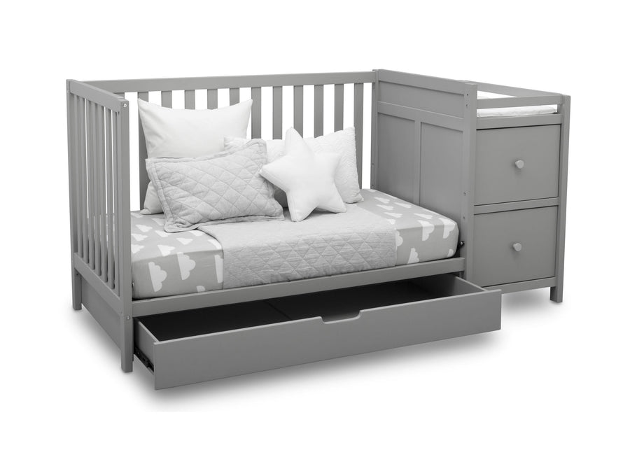 Delta Children Grey (026) Luna Convertible Crib N Changer with Under Drawer (536160), Silo Daybed, a4a 6-Luna Convertible Crib N Changer with Under Drawer
