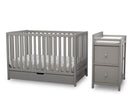 Delta Children Grey (026) Luna Convertible Crib N Changer with Under Drawer (536160), Silo Detached, a3a 5-Luna Convertible Crib N Changer with Under Drawer