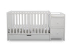 Delta Children Bianca White (130) Luna Convertible Crib N Changer with Under Drawer (536160), Silo Crib, b2b 12-Luna Convertible Crib N Changer with Under Drawer