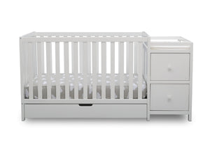 Delta Children Bianca White (130) Luna Convertible Crib N Changer with Under Drawer (536160), Silo Crib, b2b 9-Luna Convertible Crib N Changer with Under Drawer