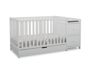 Delta Children Bianca White (130) Luna Convertible Crib N Changer with Under Drawer (536160) 8-Luna Convertible Crib N Changer with Under Drawer