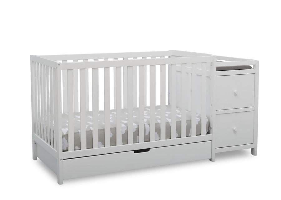 Delta Children Bianca White (130) Luna Convertible Crib N Changer with Under Drawer (536160) 11-Luna Convertible Crib N Changer with Under Drawer