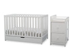 Delta Children Bianca White (130) Luna Convertible Crib N Changer with Under Drawer (536160), Silo Detached, b2b 13-Luna Convertible Crib N Changer with Under Drawer