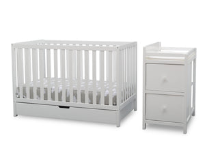 Delta Children Bianca White (130) Luna Convertible Crib N Changer with Under Drawer (536160), Silo Detached, b2b 10-Luna Convertible Crib N Changer with Under Drawer