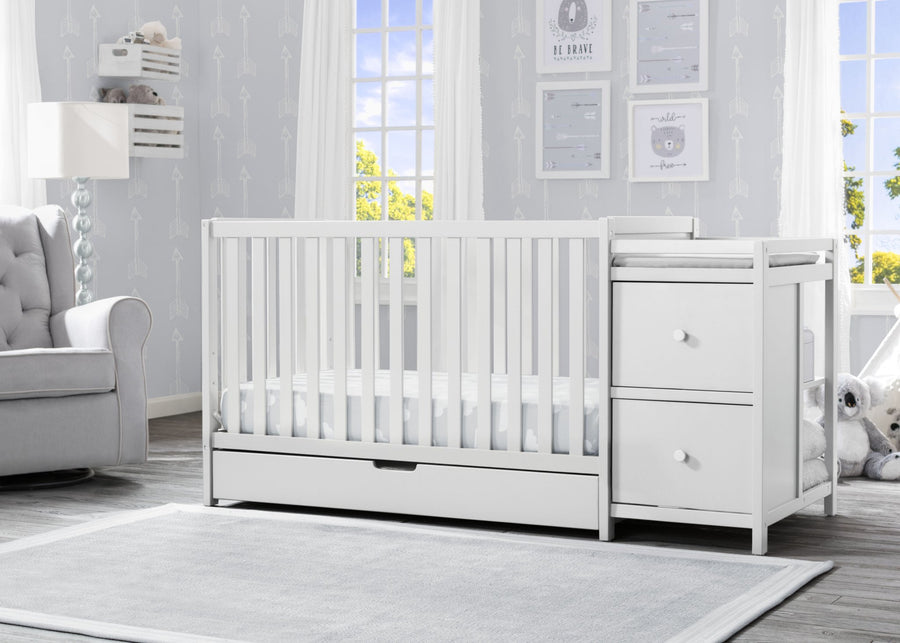 Luna Convertible Crib N Changer with Under Drawer Bianca White (130) 9-Luna Convertible Crib N Changer with Under Drawer