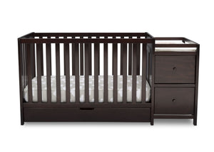 Delta Children Dark Chocolate (207) Luna Convertible Crib N with Under Drawer (536160), Silo Crib, c2c 14-Luna Convertible Crib N Changer with Under Drawer
