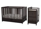 Delta Children Dark Chocolate (207) Luna Convertible Crib N with Under Drawer (536160), Silo Detached, c3c 21-Luna Convertible Crib N Changer with Under Drawer