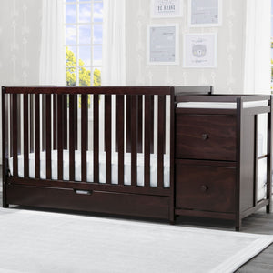 Delta Children Dark Chocolate (207) Luna Convertible Crib N with Under Drawer (536160) 35-Luna Convertible Crib N Changer with Under Drawer