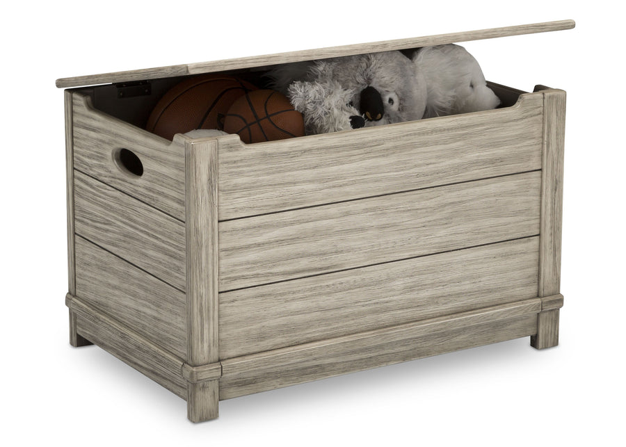 Delta Children Rustic White (119)  Monterey Farmhouse Hope Chest Toy Box (536450), w Props, b4b 9-Jackson Storage Chest