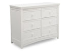 Delta Children White Ambiance (108) Lindsey 6 Drawer Dresser, Angled View a3a 1-Lindsey 6 Drawer Dresser
