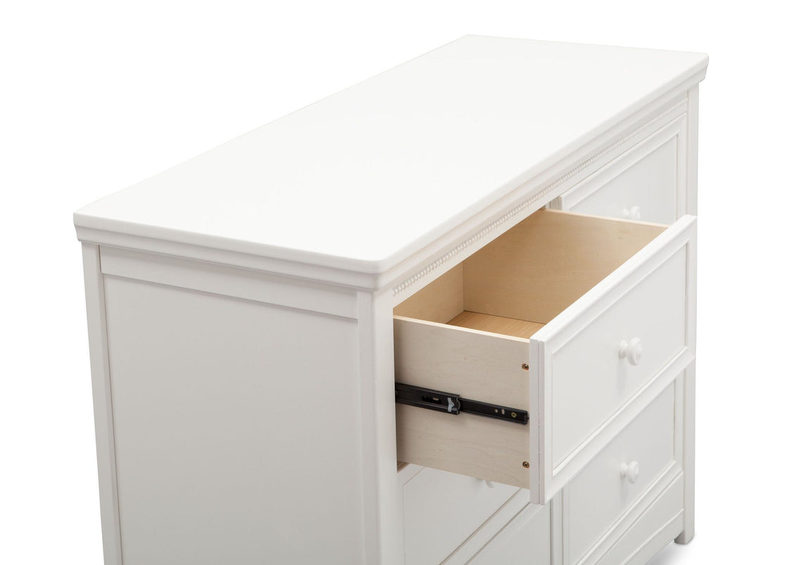 Delta Children White Ambiance (108) Lindsey 6 Drawer Dresser, Detail View a4a