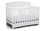 Delta Children White (100) Essington 4-in-1 Crib Side View a3a 3-Essington 4-in-1 Crib