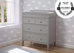 Delta Children Epic Signature 3 Drawer Dresser with Changing Top, Right View Grey (026) a0a
