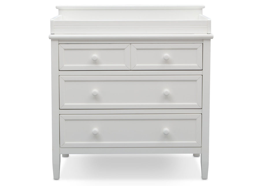 Delta Children Epic Signature 3 Drawer Dresser with Changing Top, Front View Bianca (130) b2b 5-Epic Signature 3 Drawer Dresser with Changing Top