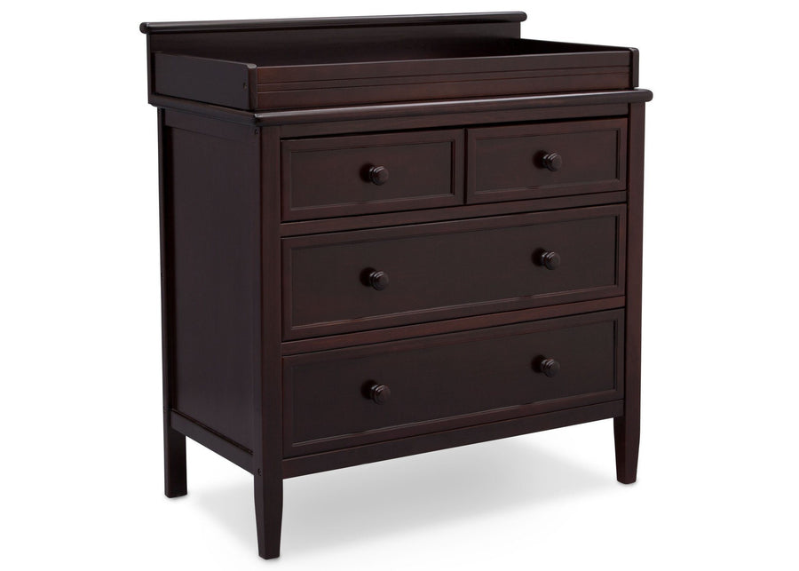 Delta Children Epic Signature 3 Drawer Dresser with Changing Top, Right View Dark Chocolate (207) c1c 7-Epic Signature 3 Drawer Dresser with Changing Top