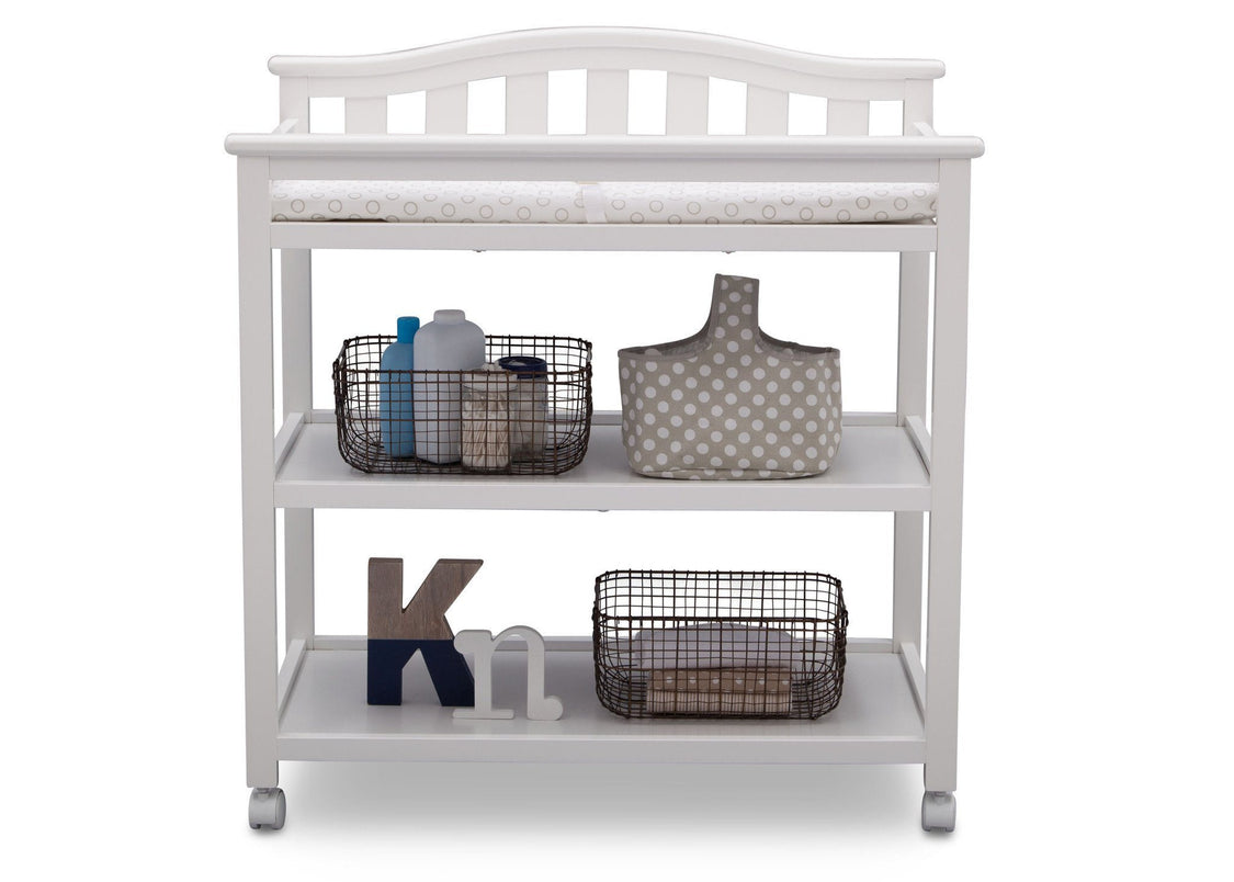 Delta Children Bianca White (130) Independence Changing Table Front View b2b