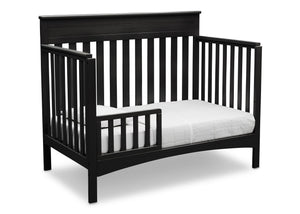 Delta Children Black (001) Fabio 4-in-1 Crib, Right View with Toddler Guardrail a3a 6-Fabio 4-in-1 Crib