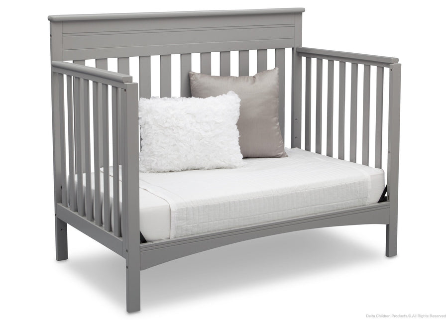 Delta Children Grey (026) Fabio 4-in-1 Crib Side View, Day Bed Conversion c5c 9-Fabio 4-in-1 Crib