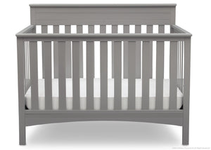 Delta Children Grey (026) Fabio 4-in-1 Crib Front View, Crib Conversion c2c 10-Fabio 4-in-1 Crib