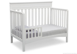 Delta Children Bianca (130) Fabio 4-in-1 Crib Side View, Toddler Bed Conversion with Toddler Guardrail b4b 18-Fabio 4-in-1 Crib