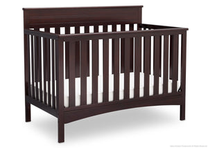 Delta Children Dark Chocolate (207) Fabio 4-in-1 Crib Side View, Crib Conversion d3d 26-Fabio 4-in-1 Crib