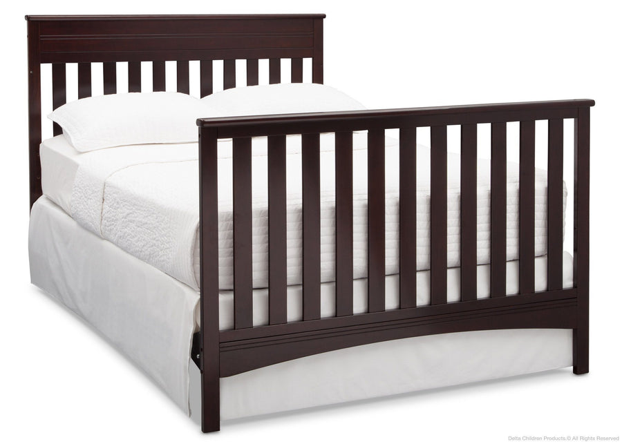 Delta Children Dark Chocolate (207) Fabio 4-in-1 Crib Side View, Full-Size Conversion d6d 22-Fabio 4-in-1 Crib