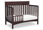 Delta Children Dark Chocolate (207) Fabio 4-in-1 Crib Side View, Toddler Bed Conversion with Toddler Guardrail d4d 20-Fabio 4-in-1 Crib