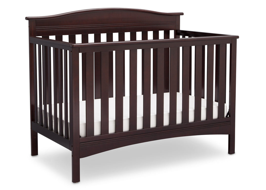 Delta Children Dark Chocolate (207) Bakerton 4-in-1 Crib Side View c3c