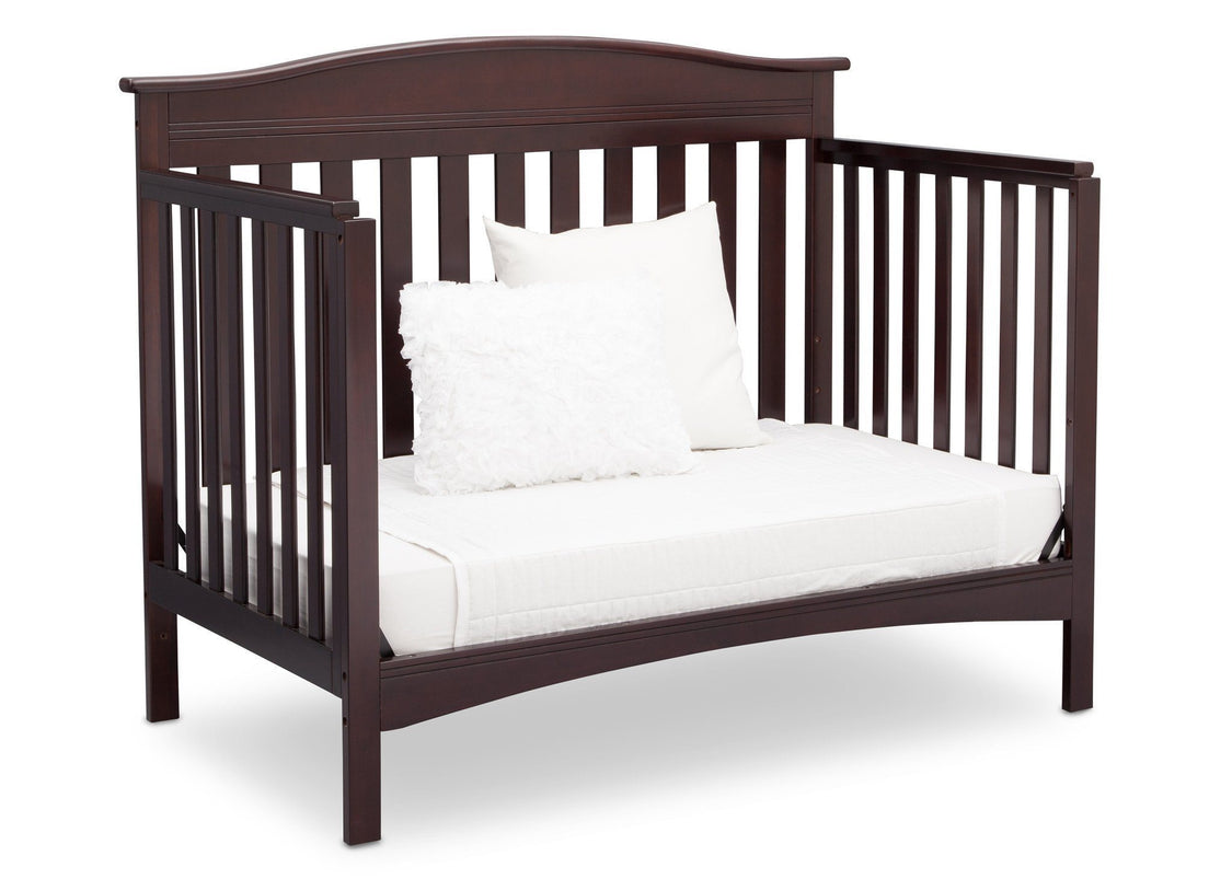 Delta Children Dark Chocolate (207) Bakerton 4-in-1 Crib DayBed Conversion Side View c5c