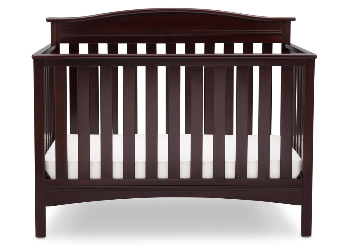 Delta Children Dark Chocolate (207) Bakerton 4-in-1 Crib Front View c2c