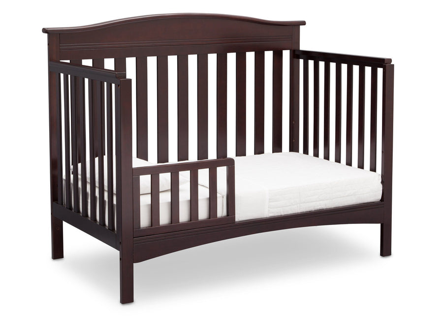 Delta Children Dark Chocolate (207) Bakerton 4-in-1 Crib Toddler Bed Conversion  Side View c4c 13-Bakerton 4-in-1 Crib
