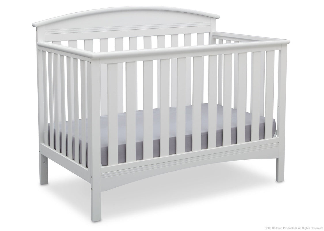 Delta Children Bianca  White (130) Abby 4-in-1 Crib Side View b3b