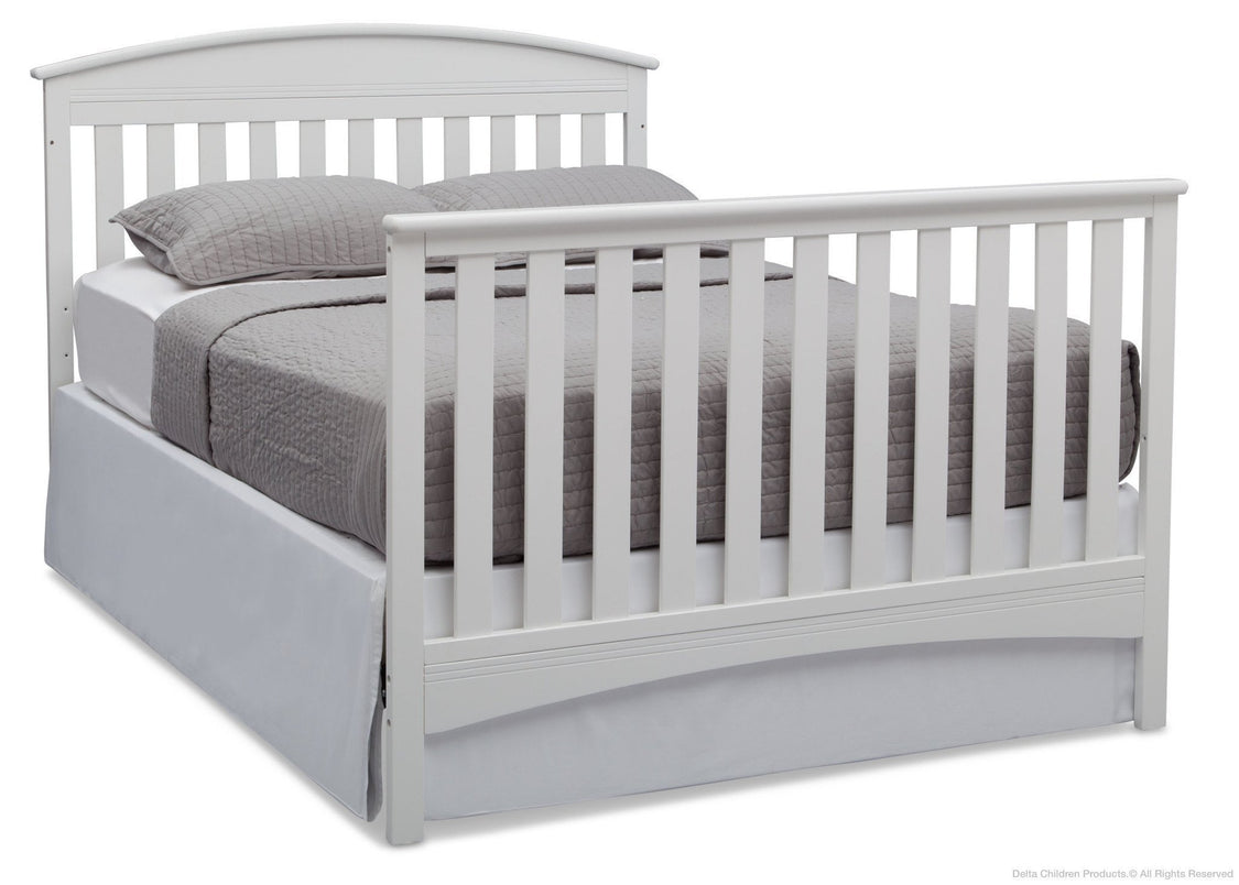 Delta Children Bianca White (130) Abby 4-in-1 Crib Full Bed Conversion with Footboard b5b