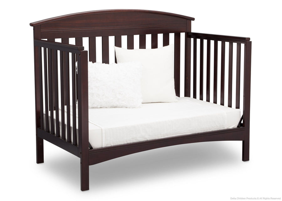 Delta Children Dark Chocolate (207) Abby 4-in-1 Crib Daybed Conversion Side View c5c 16-Abby 4-in-1 Convertible Crib