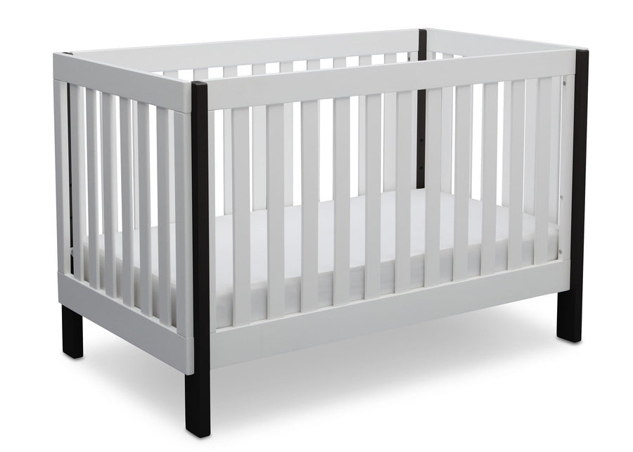 Delta Children Bianca with Ebony (149) Bellevue 3-in-1 Crib, Angled Crib View a4a 1-Bellevue 3-in-1 Crib