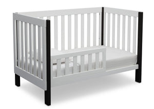 Delta Children Bianca with Ebony (149) Bellevue 3-in-1 Crib, Toddler Bed Angled View a5a 4-Bellevue 3-in-1 Crib