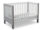 Delta Children Bianca with Grey (166) Bellevue 3-in-1 Crib, Toddler Bed Angled View b5b 10-Bellevue 3-in-1 Crib