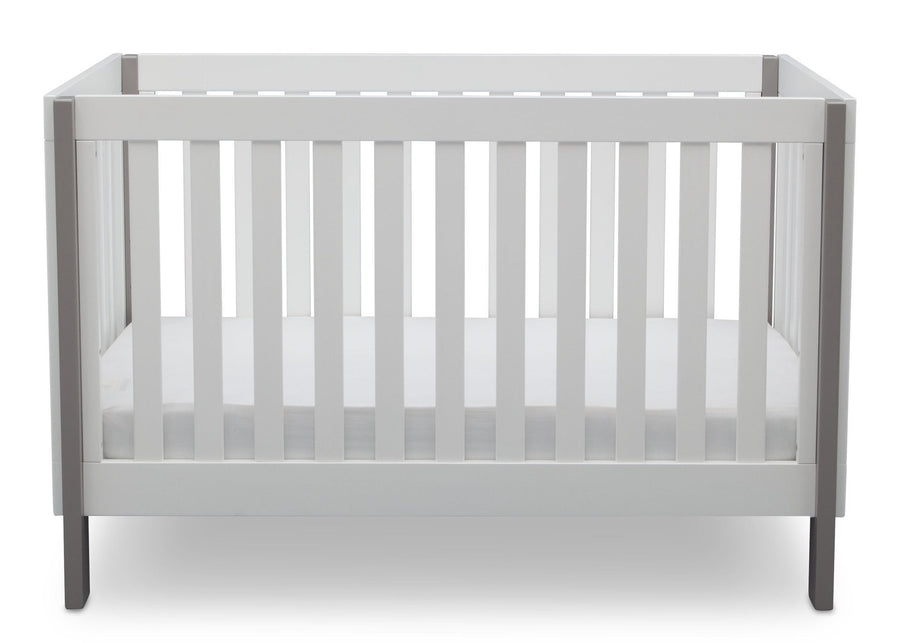 Delta Children Bianca with Grey (166) Bellevue 3-in-1 Crib, Front Crib View b3b 9-Bellevue 3-in-1 Crib