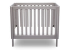 Delta Children Grey (180) Bennington Elite Mini Crib with Mattress, Front View, c2c 3-Bennington Elite Mini Crib with Mattress