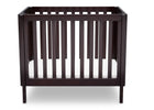 Delta Children Dark Espresso (958) Bennington Elite Mini Crib with Mattress, Front View, b2b 7-Bennington Elite Mini Crib with Mattress