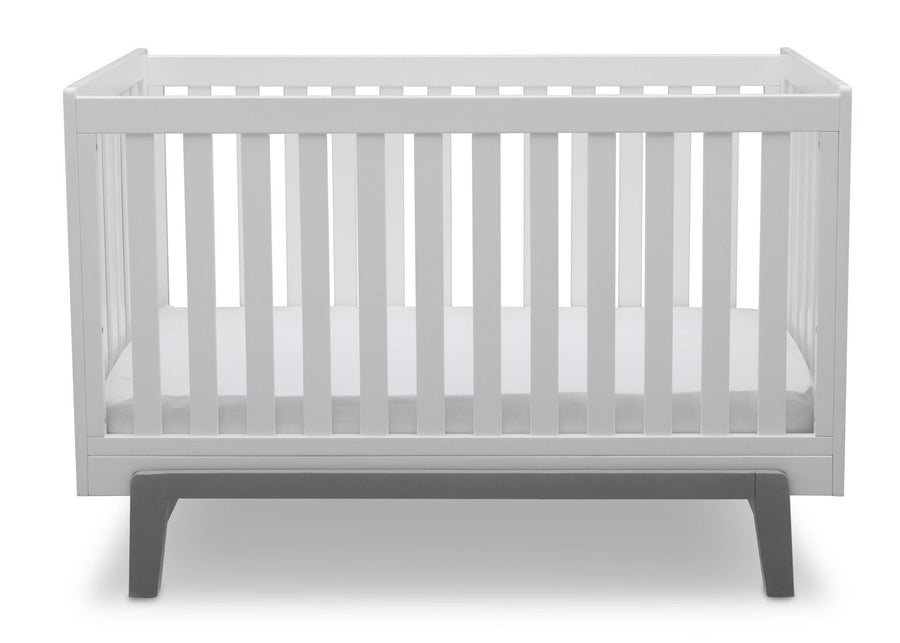 Delta Children Bianca White with Grey (166) Aster 3-in-1 Crib, Straight Crib View b3b 9-Aster 3-in-1 Convertible Crib
