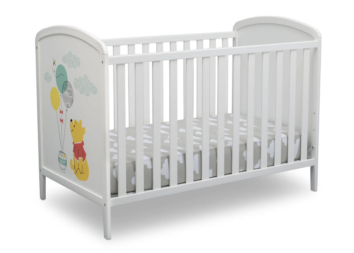 Delta Children Bianca White with Pooh (1301) Disney Winnie The Pooh 3-in-1 Convertible Baby Crib by Delta Children, Right Crib View a3a