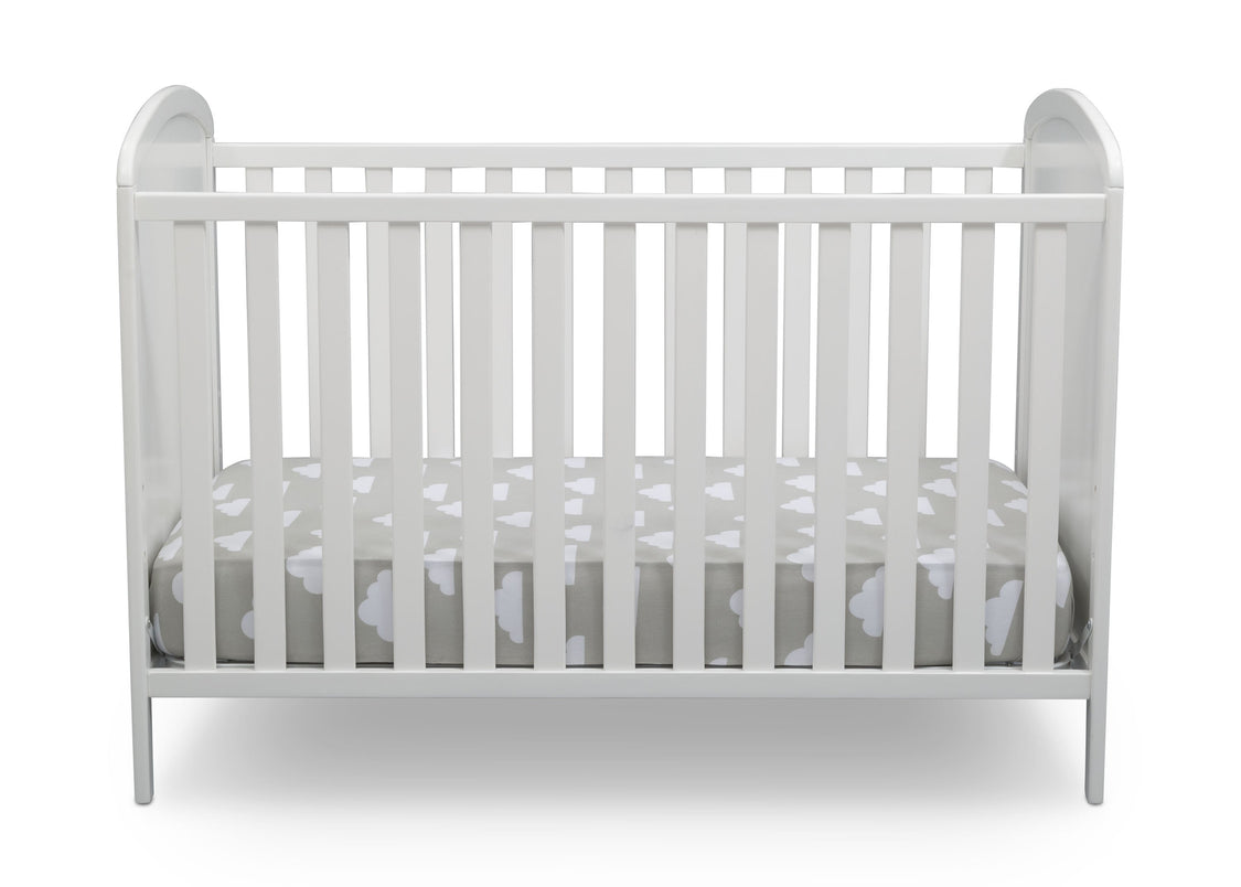 Delta Children Bianca White with Pooh (1301) Disney Winnie The Pooh 3-in-1 Convertible Baby Crib by Delta Children, Front Crib View a2a