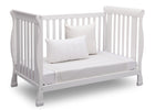 Delta Children Bianca (130) Riverside 4-in-1 Crib, angled conversion to daybed, a5a 6-Riverside 4-in-1 Crib