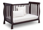 Delta Children Dark Chocolate (207) Riverside 4-in-1 Crib, angled conversion to daybed, b5b 13-Riverside 4-in-1 Crib