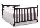 Delta Children Dark Chocolate (207) Riverside 4-in-1 Crib, angled conversion to full size bed, b6b 14-Riverside 4-in-1 Crib
