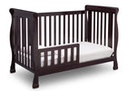 Delta Children Dark Chocolate (207) Riverside 4-in-1 Crib, angled conversion to toddler bed, b4b 12-Riverside 4-in-1 Crib
